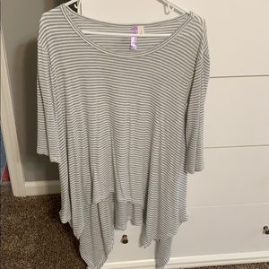 Gray and white striped tunic
